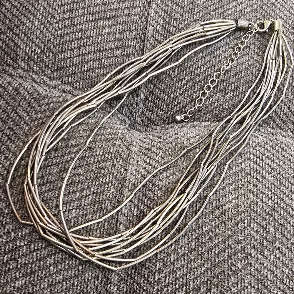 Elegant Metal Tube Multi-Strand Necklace